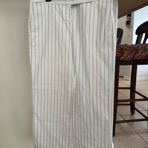 Express White/black Pinstripe Trousers
